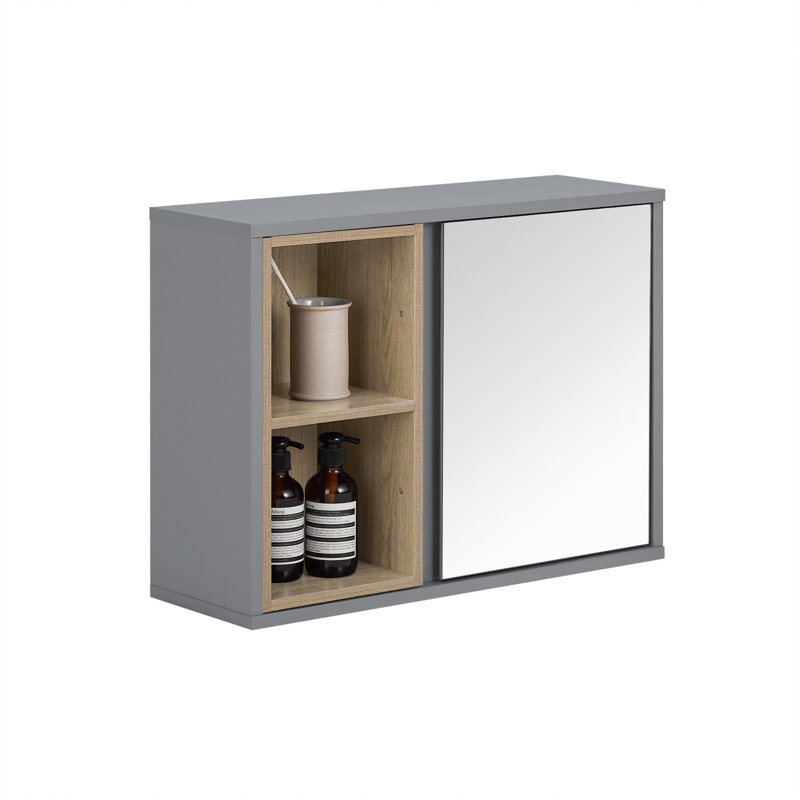 Prionto Wall Mounted Required Bathroom Cabinet, Gray