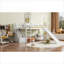 Lit mezzanine simple en bois massif aux lignes épurées avec glissières convertibles et tiroirs de rangement pour la chambre à coucher