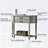 Retro Gray Solid Wood Entryway Cabinet-1106025284