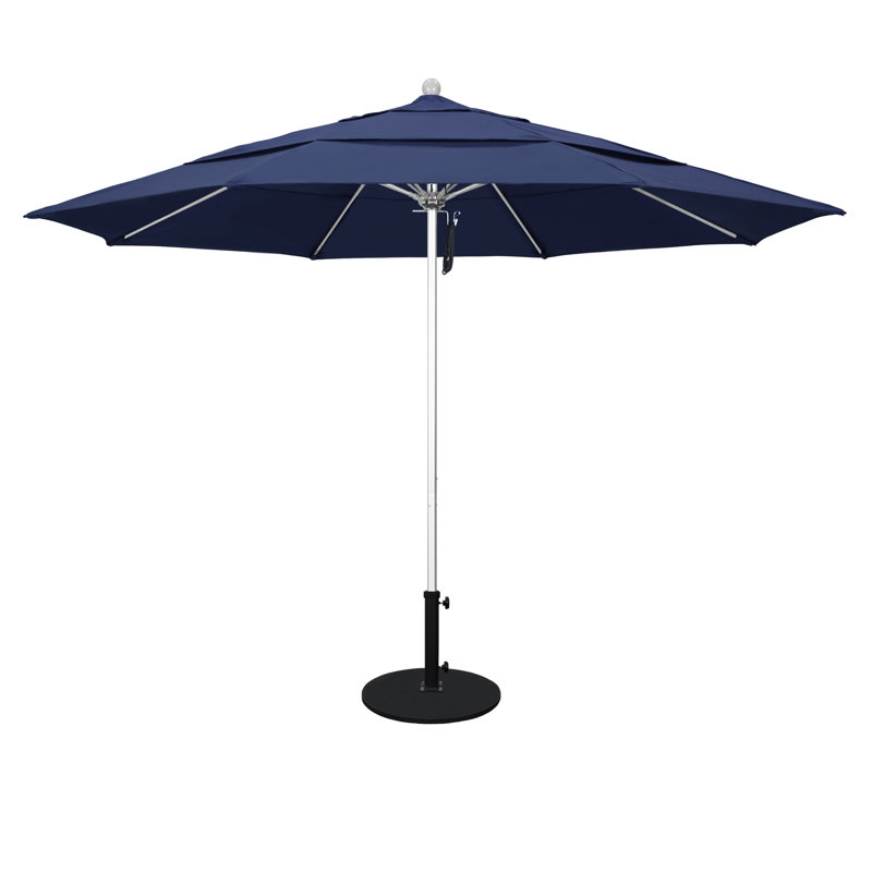 Parasol de marché 11 pi Hibo, Bleu marine-oléfine