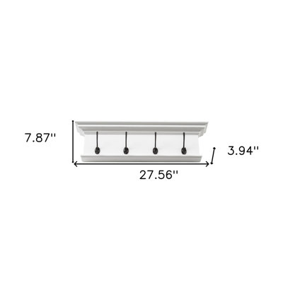 Wall 4 - Hook Wall Mounted Coat Rack
