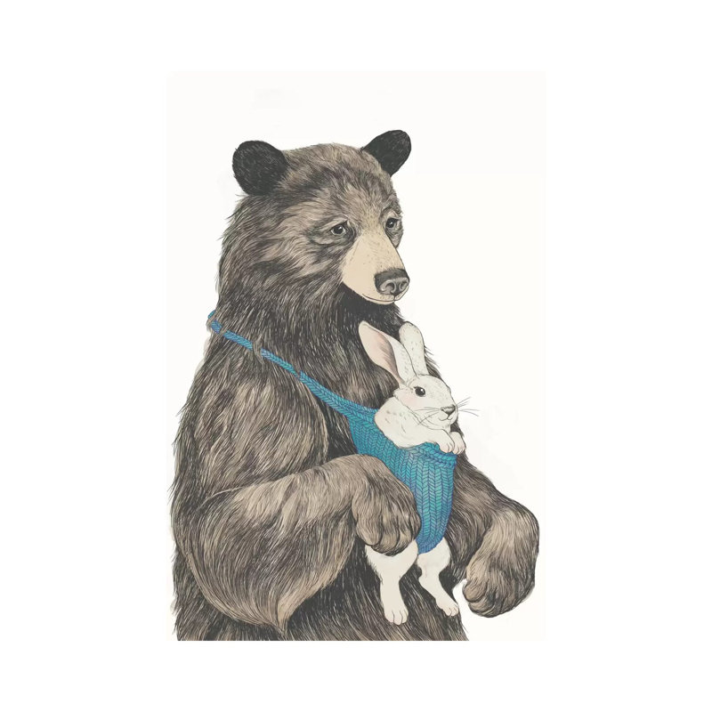 The Bear Au Pair by Laura Graves - Wrapped Canvas Print, 20.32 cm H x 30.48 cm W