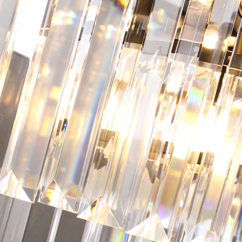 Castleford 6 - Light Unique Tiered Faceted Glass Cascade Chandelier