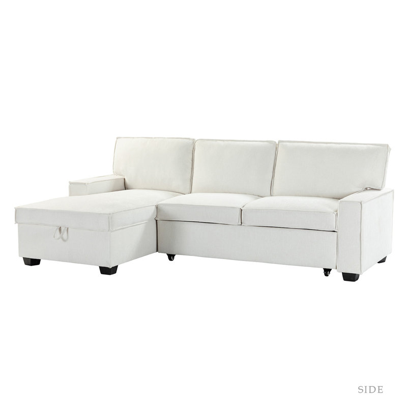 Stevonte 3 Seater Sofa & Chaise, White