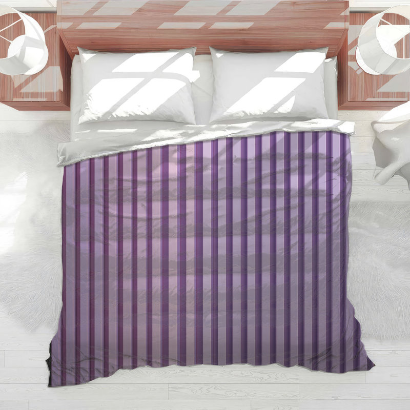 Purple Vertical Stripes Comforter, Twin