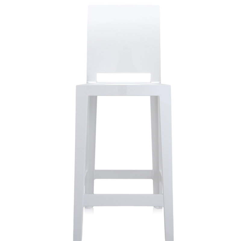 One More Veuillez tabouret, Tabouret de comptoir (siège d'une hauteur de 25,5, Blanc lustré