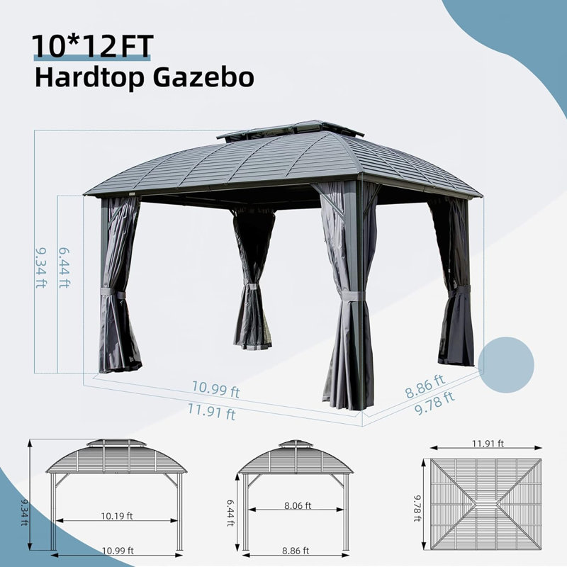Poolside Hardtop Gazebo – Stylish & Functional, Gray