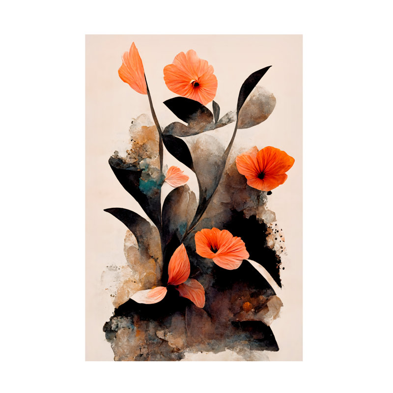 Fleurs de corail Goynes sur toile, H 19 po x l 12 po x P 2 po