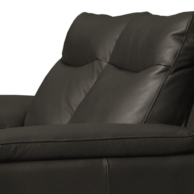 Edelweiss 2 Seater Genuine Leather Sofa, Anthracite