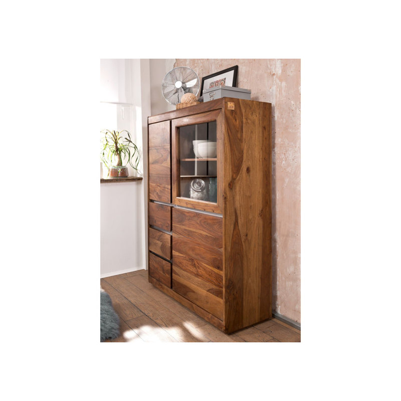 Sydney 102cm Solid Wood Sideboard, Smoked oak