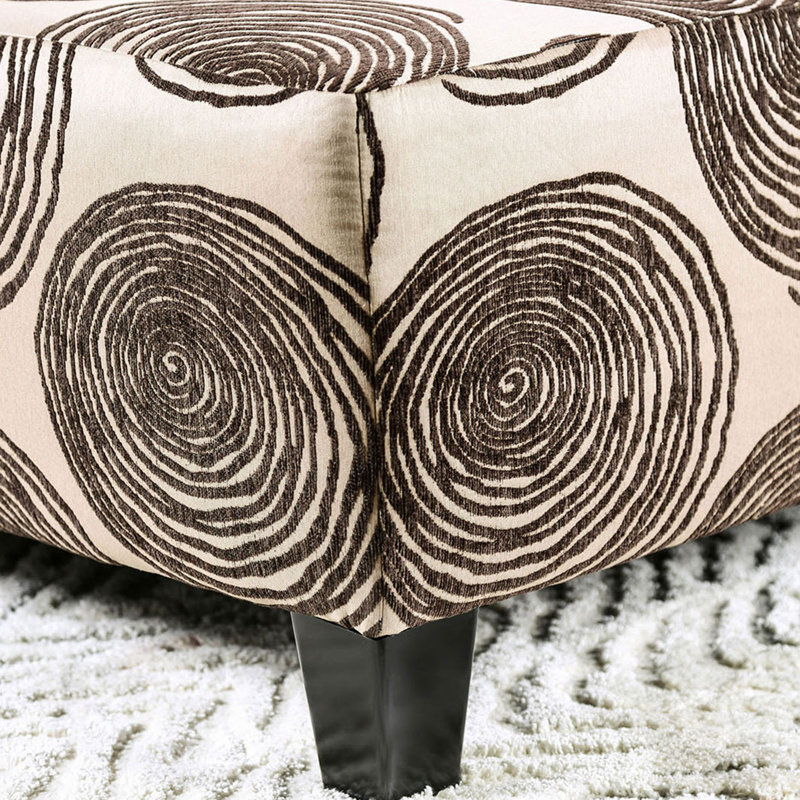 Repose-pieds rembourré de style contemporain, Brun