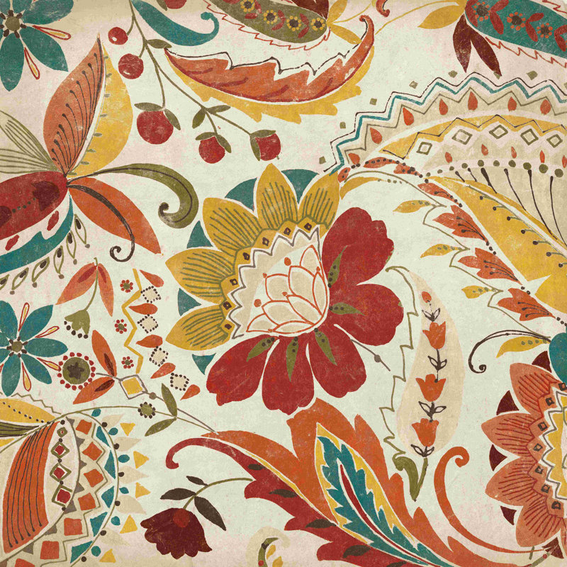 Boho Paisley Spice II, H 20 po x l 20 po