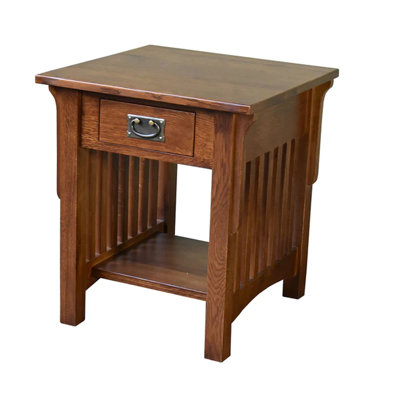 Table de bout en bois massif avec rangement Hardester