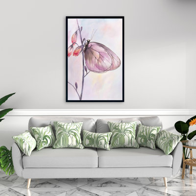 Delicate Butterfly Print On Canvas