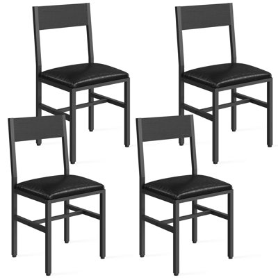 4 Dining Chairs Upholstered Kitchen Chairs Side Chair with Ergonomic Backrest and Padded Seat