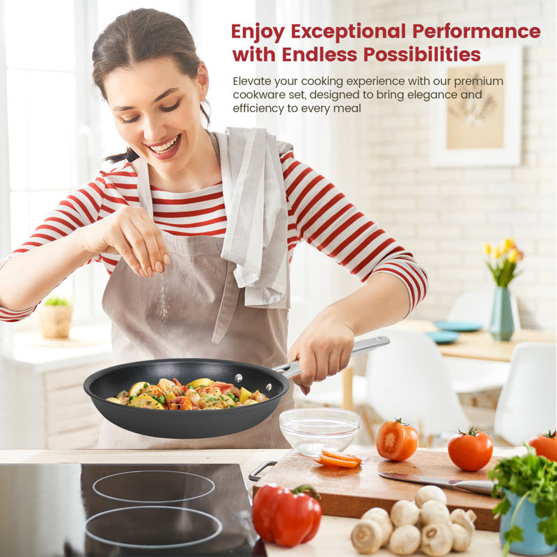 Essential 10-Piece Nonstick Stainless Steel Cookware Set
