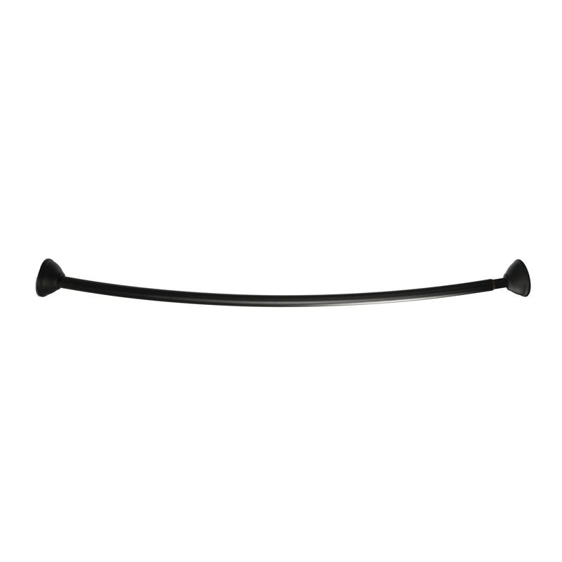 Adjustable Brushed Silver Curved Shower Curtain Rod