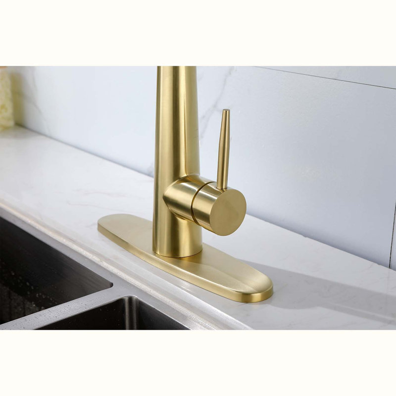 HOOSENG Pull Down Touch Kitchen Faucet, Brushed Gold