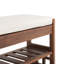 Banc de rangement pour chaussures en bois massif avec coussin-585509053