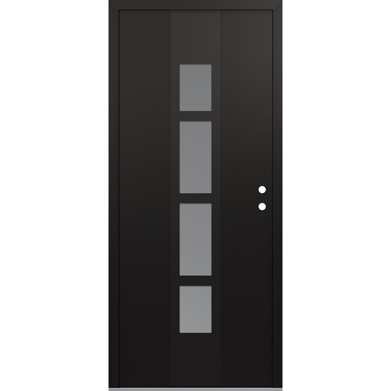 Porte d'entrée pré-montée Diamond A10, Gauche, Noir / blanc / givré
