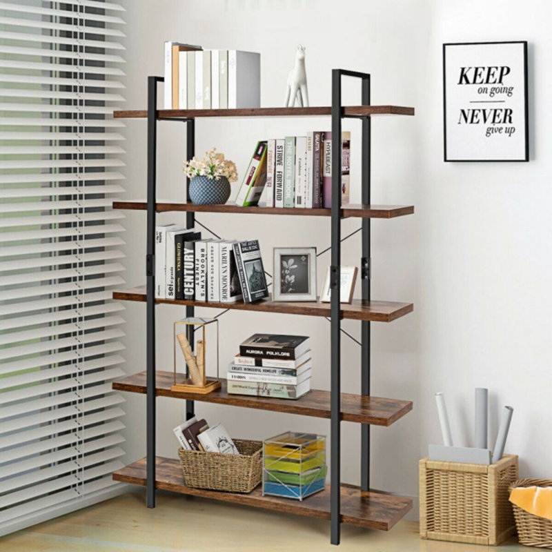 Bookcase, (5 Shelves) 70” H x 47” W x 12.5”D