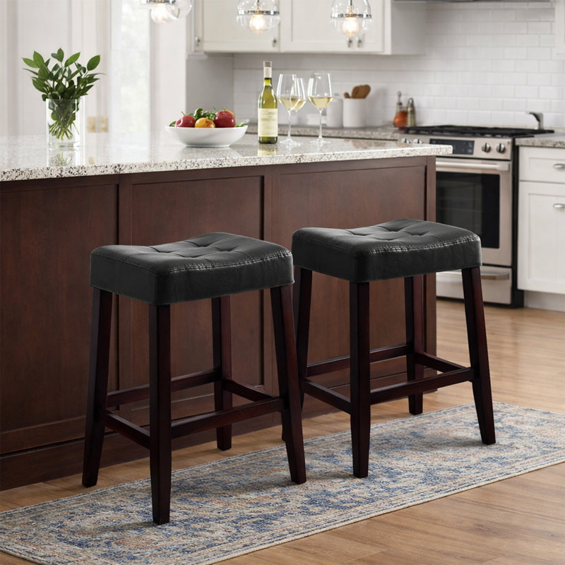 Tabouret de comptoir et de bar Roch, Noir, Tabouret de comptoir (siège d'une hauteur de 25,8