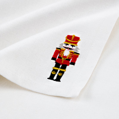 Holiday Embroidered Cotton Napkins