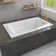 60" W X 36'' D Alcove Rectangular Bathtub Drop-In Soaking Tub 3-Wall Acrylic White Bathroom Tub With Reversible Installation & Built-In Armrest