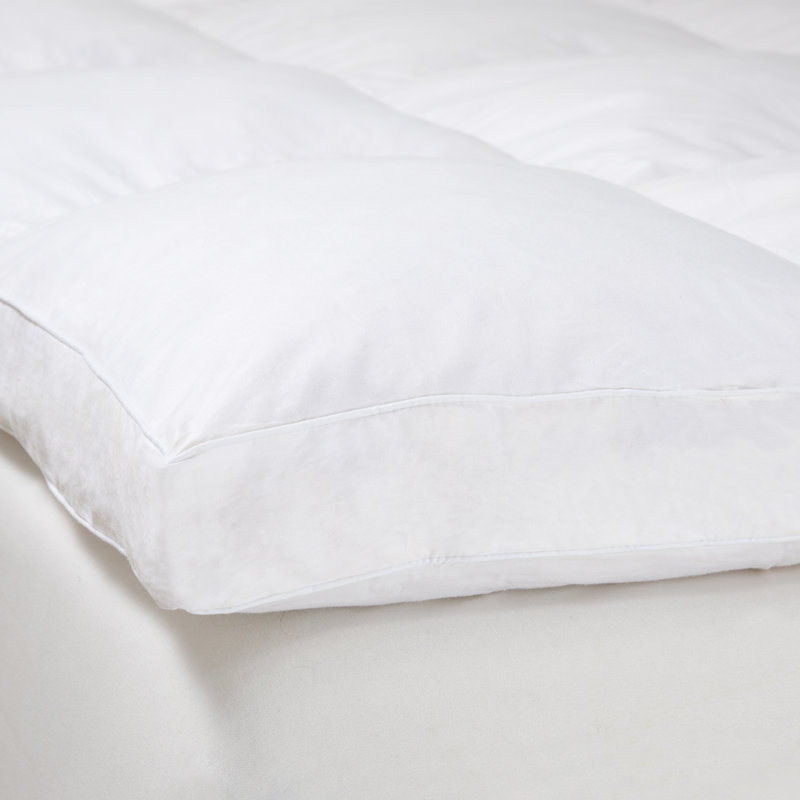 2" Duck Feathers Mattress Topper - Duck Feather Gusset Mattress Pad - Mattress Protector, Queen