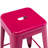 Almodovar 24" 24 Inch Metal Bar Stools, Backless Counter Height Barstools, Stackable Stools with Square-18608719