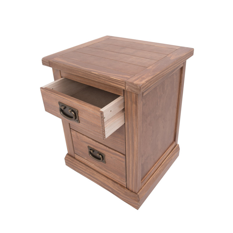Otis 45 cm W Bedside Table, Brown