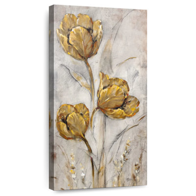 Coquelicots dorés sur taupe II