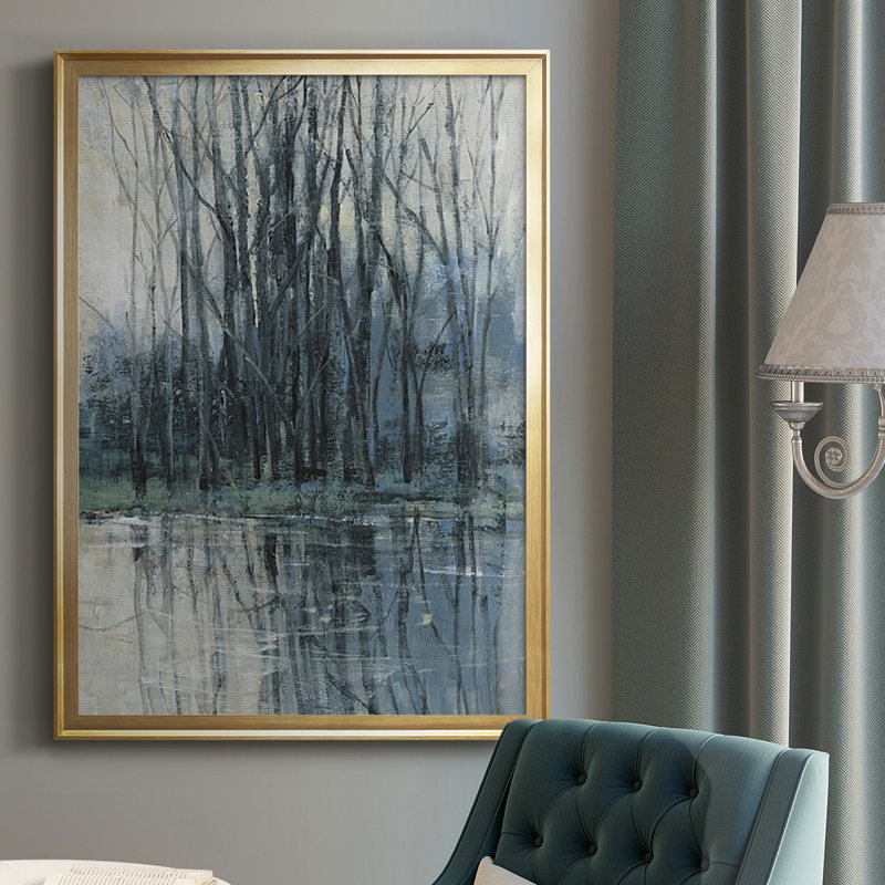 Épreuve matinale II encadrée sur papier, Or, H 30,5 po x l 22,5 po x P 1 po