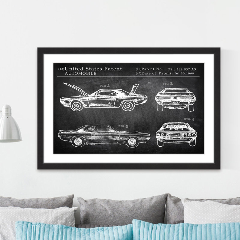 «Dodge Défiant», reproduction encadrée, H 30 po x l 45 po x P 1,5 po