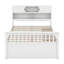 Lit plateforme double en bois massif, cadre de lit capitaine avec 4 tiroirs de rangement, bibliothèque et tablettes, lit de rangement multi-fonctions-289227202