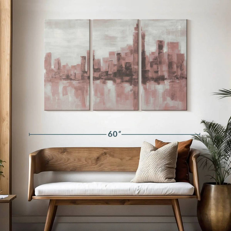 Sirci Misty Day à Manhattan en rose gris, H 32 po x l 50 po