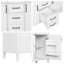 Ensemble de meuble-lavabo autoportant moderne 48 po avec 4 tiroirs, tablettes réglables et lavabo en composite (blanc / noir)-784539335