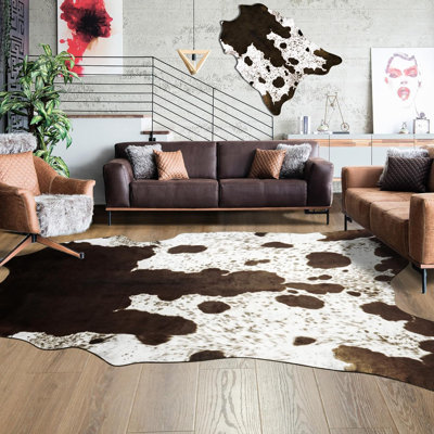 Ganote Animal Print Faux Cowhide Area Rug