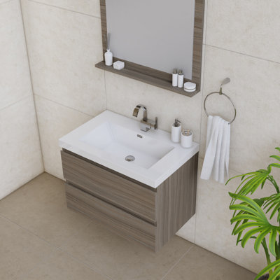 Ensemble de meuble-lavabo mural simple 30 po Arjina