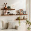 Ensemble de 4 tablettes murales flottantes en bois pour la salle de bain, la cuisine et le salon-1065745053