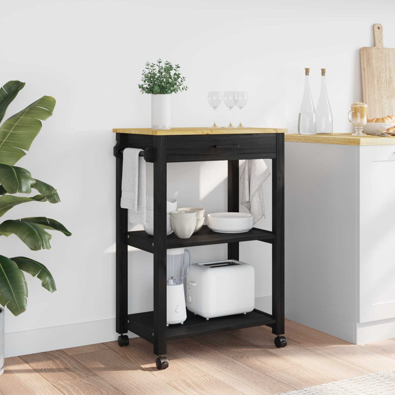 Solid Wood Bar Cart