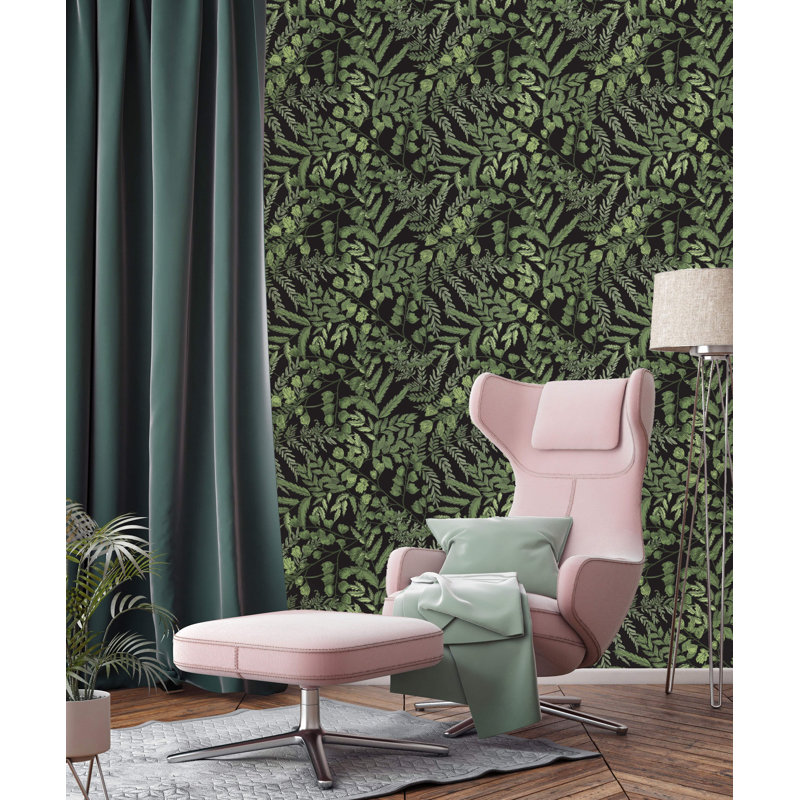 Rouleau de papier peint adhésif Baucom Ferns, L 10,42 pi x l 25 po