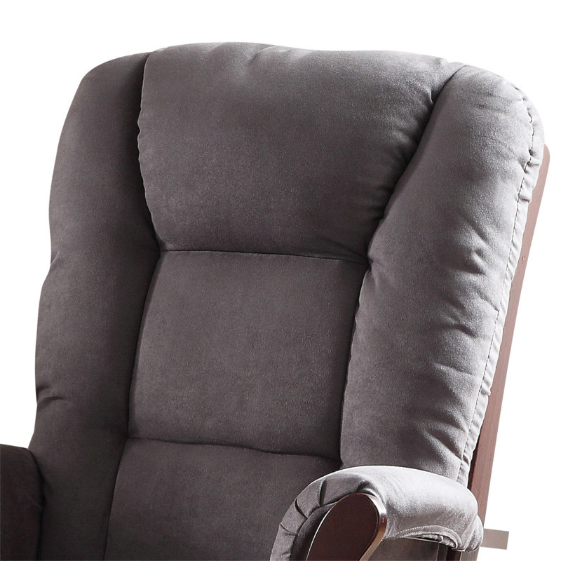 Fauteuil coulissant avec repose-pieds gris et cerise