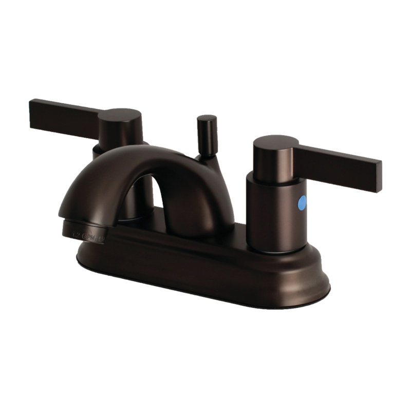 Robinet de salle de bain central à avec ensemble de drain nuvofusion, Bronze huilé