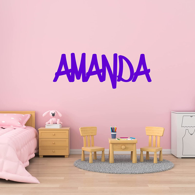 Non-Wall Damaging Wall Decal, 4" H x 17" W, Purple