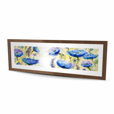 «Blue Garden - Romantic Botanical», reproduction encadrée