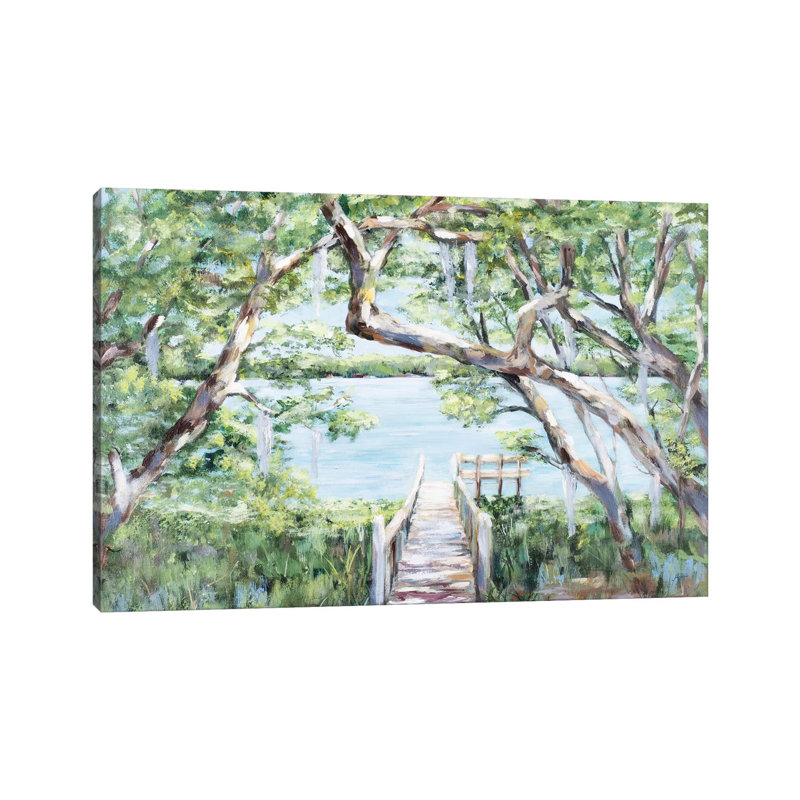 Misty Lake by Julie Derice - Wrapped Canvas Painting, 66.04 cm H x 45.72 cm W