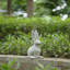 Statue de lapin en ciment crème 5,3 x 4,5 x 12,8 po