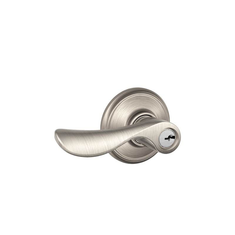Champagne Lever Single Cylinder Keyed Entry Storeroom Lock, Satin Nickel, Right Hand