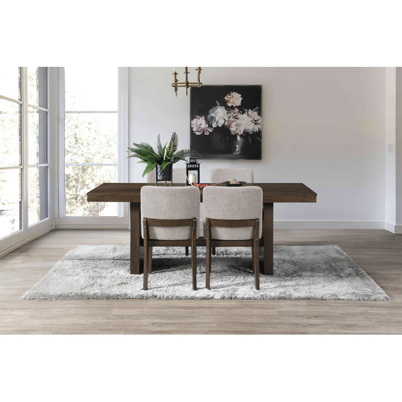 Ensemble de table de salle à manger 5 pièces Darrah, 5 pièces: table, 4 chaises, Beige
